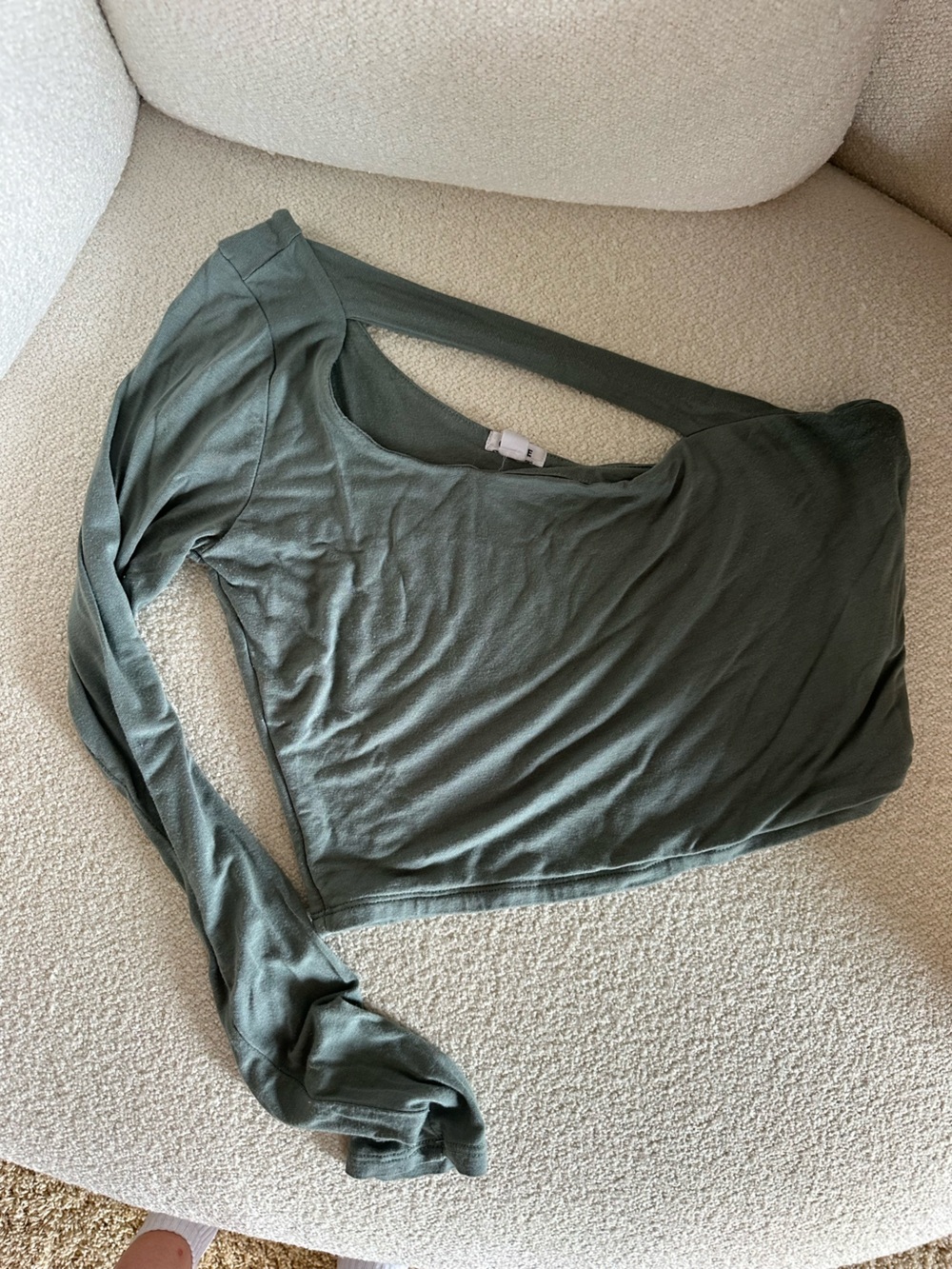 Garage Olive Green Long-Sleeve Women's crop top